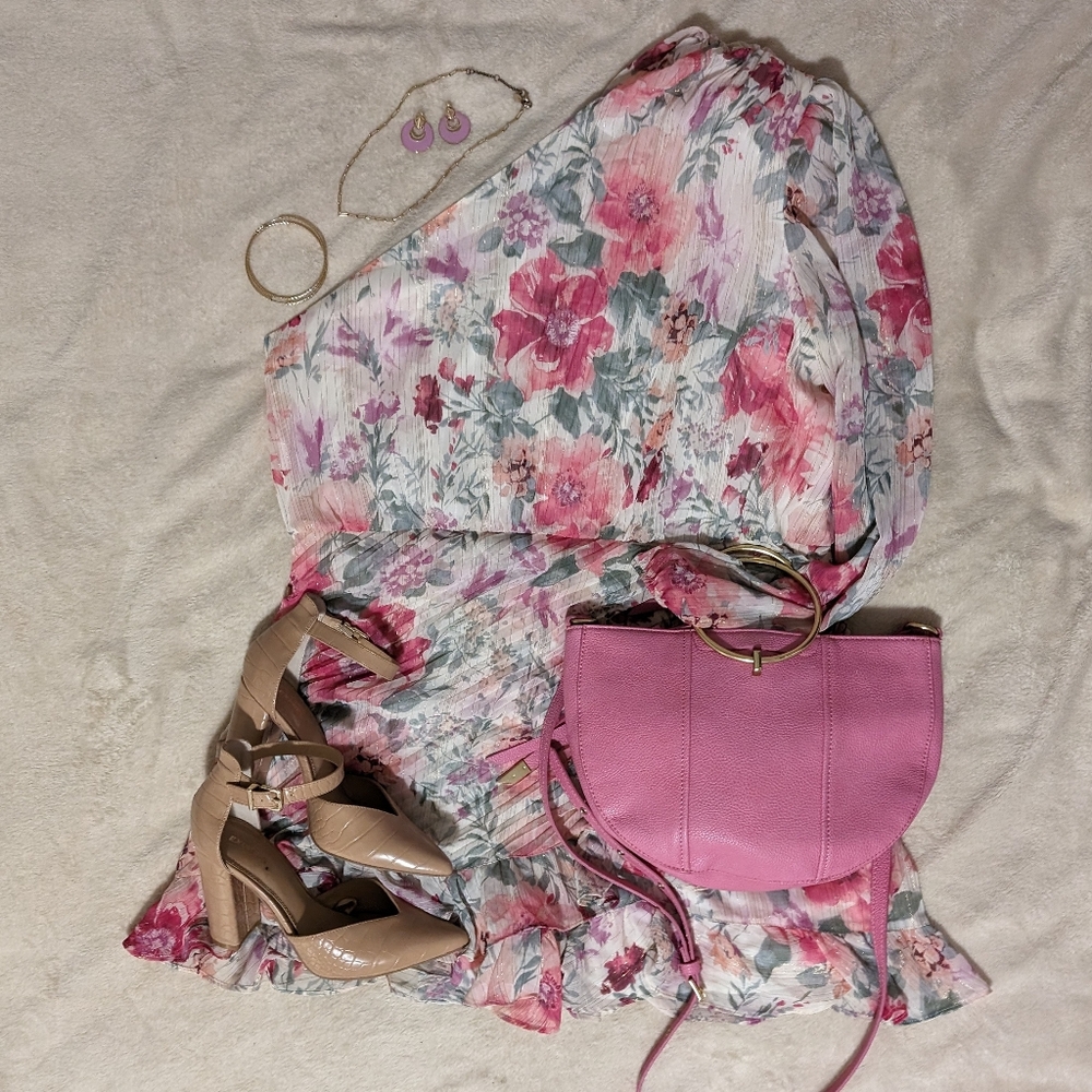 Express One Shoulder Floral Romper